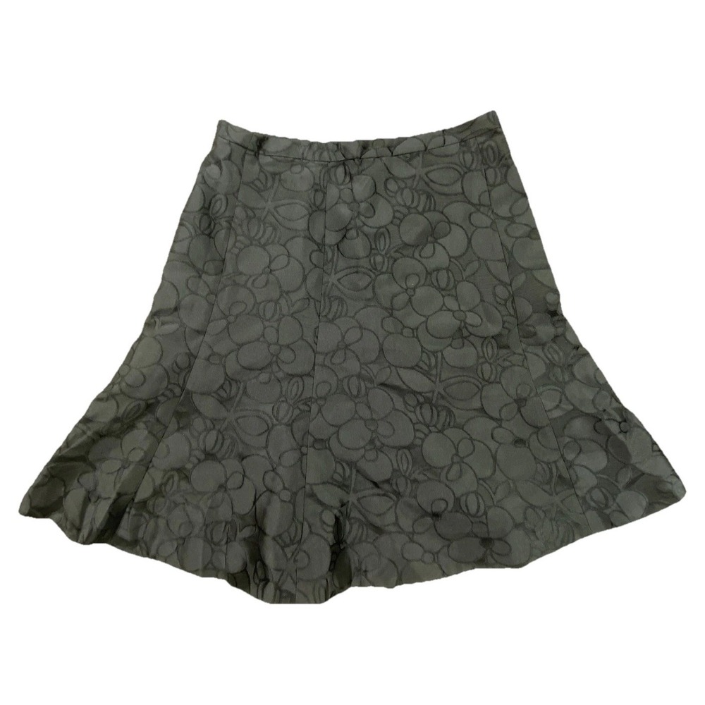 J.Crew A-Line Skirt Womens 4 Black Floral Jacquard Textured Cocktail Party Wear
